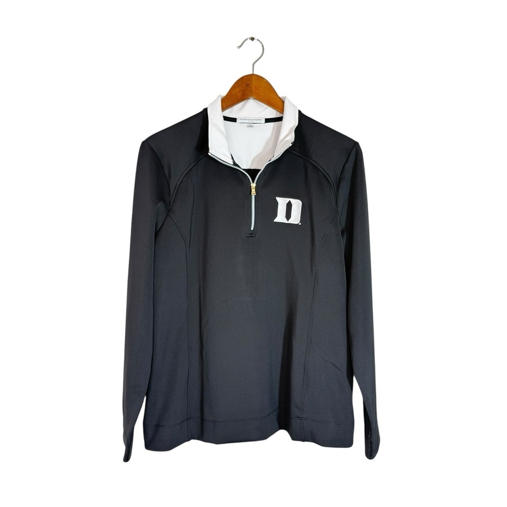 FAIRWAY & GREENE Duke Blue Devils Womens Wells Quarter Zip Tech Pullover Sz XL